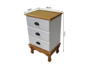 Ver imagem 3 de Mesa de Cabeceira Provença Madeira Maciça/mdf 3 Gavetas Branco / Mel