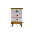 Ver imagem 1 de Mesa de Cabeceira Provença Madeira Maciça/mdf 3 Gavetas Branco / Mel