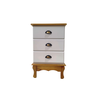Mesa de Cabeceira Provença Madeira Maciça/mdf 3 Gavetas Branco / Mel - 1