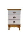 Ver imagem 1 de Mesa de Cabeceira Provença Madeira Maciça/mdf 3 Gavetas Branco / Mel