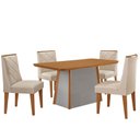 Ver imagem 2 de Mesa de Jantar Diane 120cm Tampo Mdf Laminado com 4 Cadeiras Isadora Moderna Mobília