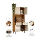 Ver imagem 3 de Kit Cozinha Armário Serena 4 Portas 2 Gavetas - Cinamomo Off White - Madetec