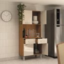 Ver imagem 2 de Kit Cozinha Armário Serena 4 Portas 2 Gavetas - Cinamomo Off White - Madetec