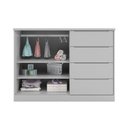 Ver imagem 7 de Jogo de Quarto Infantil Guarda Roupa e Cômoda Pérola Cinza - Phoenix Phoenix Baby