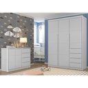 Ver imagem 2 de Jogo de Quarto Infantil Guarda Roupa e Cômoda Pérola Cinza - Phoenix Phoenix Baby