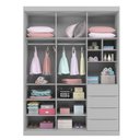 Ver mais imagens de Jogo de Quarto Infantil Guarda Roupa e Cômoda Pérola Cinza - Phoenix Phoenix Baby