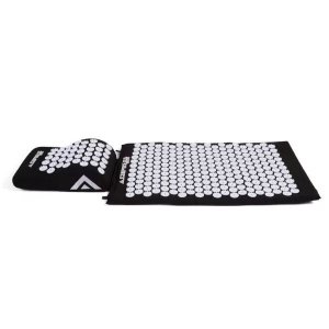Conjunto Relaxante Doméstico: Tapete e Travesseiro Acupress Brasil - Preto