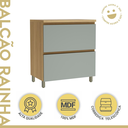 Ver imagem 6 de Balcão de Cozinha Rainha 1 Porta Basculante 1 Gaveta 100% MDF Nature/Verde - Nesher
