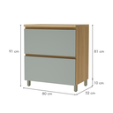 Ver imagem 5 de Balcão de Cozinha Rainha 1 Porta Basculante 1 Gaveta 100% MDF Nature/Verde - Nesher