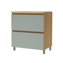 Ver imagem 4 de Balcão de Cozinha Nesher Rainha 80cm 1 Porta Basculante 1 Gaveta 100% MDF Branco/Nature