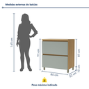 Ver imagem 3 de Balcão de Cozinha Nesher Rainha 80cm 1 Porta Basculante 1 Gaveta 100% MDF Branco/Nature