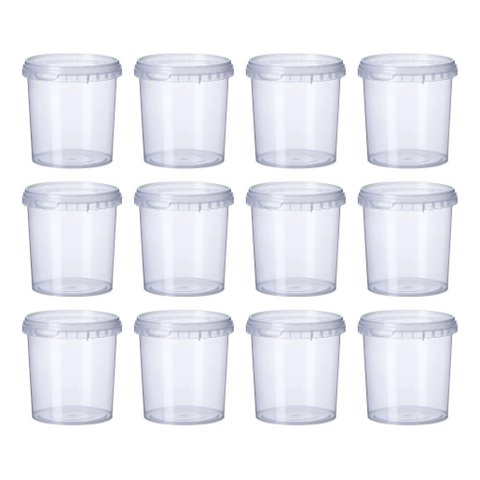 Pote Plástico Redondo com Lacre 500ml - 12 Unidades