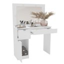 Ver imagem 3 de Penteadeira Bahia 4 Lâmpadas Led 2 Gavetas e Tampo de Vidro 190184 Politorno Branco