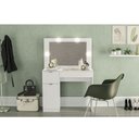 Ver imagem 1 de Penteadeira Bahia 4 Lâmpadas Led 2 Gavetas e Tampo de Vidro 190184 Politorno Branco