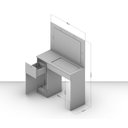 Ver imagem 2 de Penteadeira Bahia 4 Lâmpadas Led 2 Gavetas e Tampo de Vidro 190184 Politorno Branco