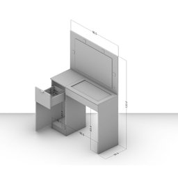 Penteadeira Bahia 4 Lâmpadas Led 2 Gavetas e Tampo de Vidro 190184 Politorno Branco - 2 Penteadeira Bahia 4 Lâmpadas Led 2 Gavetas e Tampo de Vidro 190184 Politorno Branco - 2