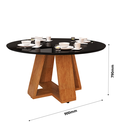 Ver imagem 3 de Mesa de Jantar Redonda 90cm de Diâmetro em Mdf e Tampo Vidro Laqueado