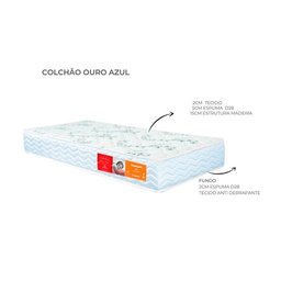 Colchão Solteiro Orthocrin Ortopédico Orthoclínico Ouro Azul 88x188x24 - - 3