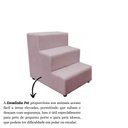 Ver imagem 4 de Escada Escadinha Pet Cachorro 3 Degraus Rampa Suede Dog Cor:rosê