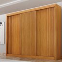 Ver imagem 1 de Guarda-Roupa 3 Portas Portas Ripadas Milano MDF Marrom/Cinamomo
