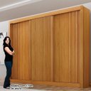 Ver imagem 5 de Guarda-Roupa 3 Portas Portas Ripadas Milano MDF Marrom/Cinamomo