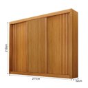 Ver imagem 3 de Guarda-Roupa 3 Portas Portas Ripadas Milano MDF Marrom/Cinamomo