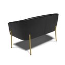 Ver imagem 3 de Sofá Namoradeira 2 Lugares Pé de Ferro Dourado Stella Corano Preto D03 - D'Rossi
