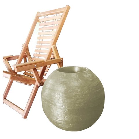 Vaso Planta 60x60 Esférico Rústico Polietileno - MARROM CHOCOLATE 020