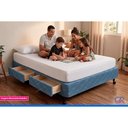 Ver imagem 2 de Cama Base c/Aux 4 Gavetas Casal Castor Poli Blue 138x188x 27