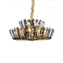 Ver imagem 1 de Lustre Clássico Karina em Metal e Cristal para Sala de Jantar e Ambientes Modernos - 40x75cm