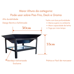 Lareira Externa Braseiro Aquecedor 50cm - 2