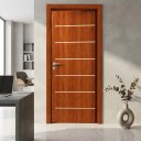 Ver imagem 1 de Porta Madeira Interna R50VL 210x80 Frisada Moderna:Mogno