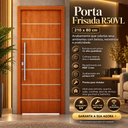 Ver imagem 3 de Porta Madeira Interna R50VL 210x80 Frisada Moderna:Mogno