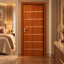 Ver imagem 2 de Porta Madeira Interna R50VL 210x80 Frisada Moderna:Mogno