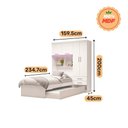 Ver imagem 4 de Guarda Roupa Solteiro com Bicama 4 Portas 2 Gavetas e Bau Milena Acp Móveis Branco/lilas
