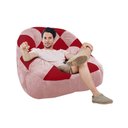 Ver imagem 2 de Poltrona Paloma Escritório Sala Pé Plástico Suede Rosa Bebê e Suede Vermelho - Dominic Decor