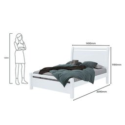 Cama Casal Ambiente Reali 140 Branco Brilho - Lopas - 3