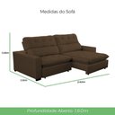 Ver imagem 6 de Sofá 2 Lugares 2,60m Retrátil Reclinável Veludo Andreia Lansofbr Marrom