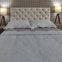 Ver imagem 1 de Cabeceira Estofada King Capitonê Suede Liso Bege 195 X 60 cm RBL