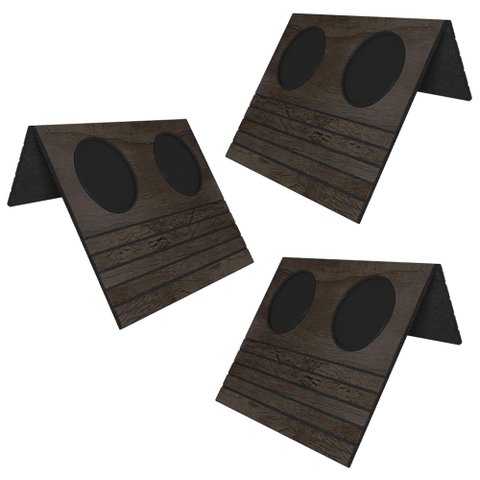 Kit 03 Esteiras Bandeja Com Suporte Para Copos Para Sofá MDF Tabaco - Gran Belo