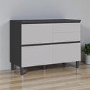 Ver imagem 5 de Conjunto Balcões 2 Peças 2 Portas 6 Gavetas MDF Dodradiça Slow Motion Lúmina Itatiaia Grafite/Fendi Cinza