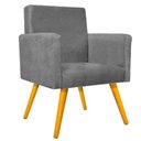 Ver imagem 1 de Poltrona Iza Decorativa Pés Palito para Sala Escritório Suede Cinza - Bela Móveis