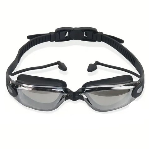 Oculos Nataçao Mergulho Protetor Ouvido Auricular Lente Antiembaçamento Proteçao Uv Piscina Mar Espo