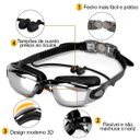 Ver imagem 2 de Oculos Nataçao Mergulho Protetor Ouvido Auricular Lente Antiembaçamento Proteçao Uv Piscina Mar Espo