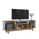 Ver imagem 3 de Rack para Tv até 65 Polegadas 180cm 2 Portas e 2 Nichos Mel/branco B126