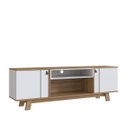Ver imagem 2 de Rack para Tv até 65 Polegadas 180cm 2 Portas e 2 Nichos Mel/branco B126