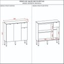 Ver imagem 3 de Cozinha Compacta 100% MDF 4 Peças Balcão 120cm com Tampo Vert Plus Branco/Freijó