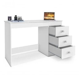 Escrivaninha Penteadeira Isadora 3 Gavs 100% Mdf Branco Acet - 4