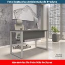 Ver imagem 2 de Mesa Escritório P25 Tub Pandin 120 Cm (larg) Tampo Mdp Grafito Pé Aço Tubular Cinza
