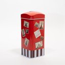 Ver imagem 1 de Cofre Metal Lata Porta Moeda Decorativo Cartões Postais 16cm